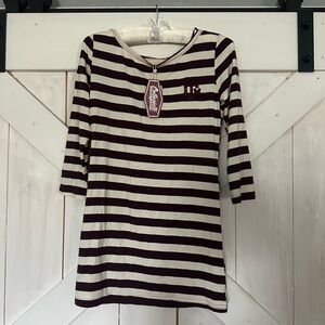 Striped Maroon and Cream